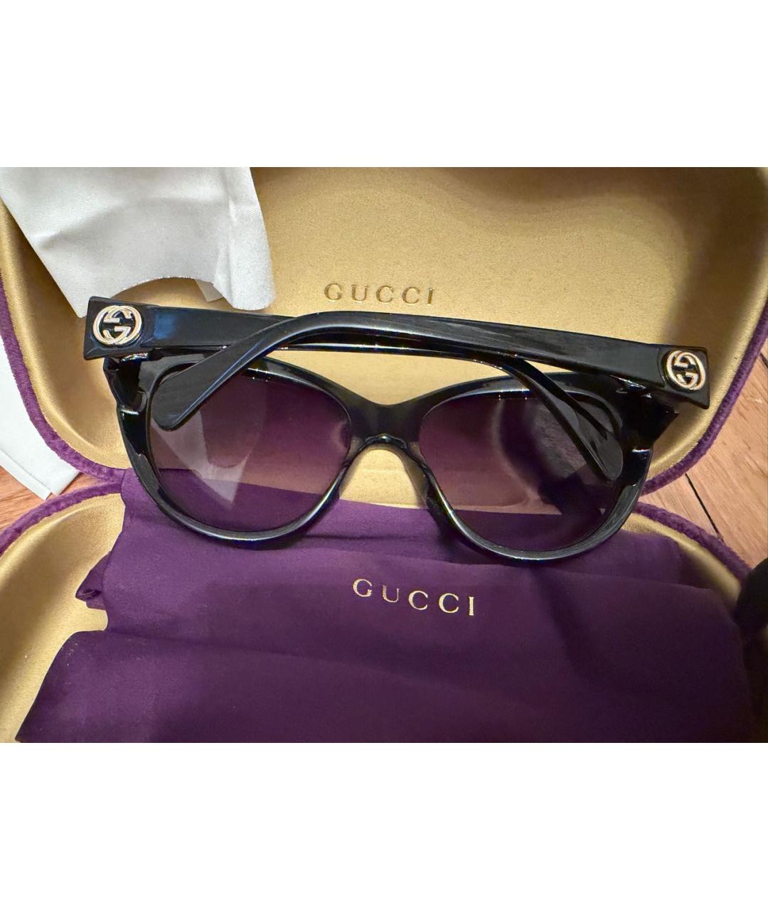 GUCCI Черные пластиковые солнцезащитные очки, фото 4