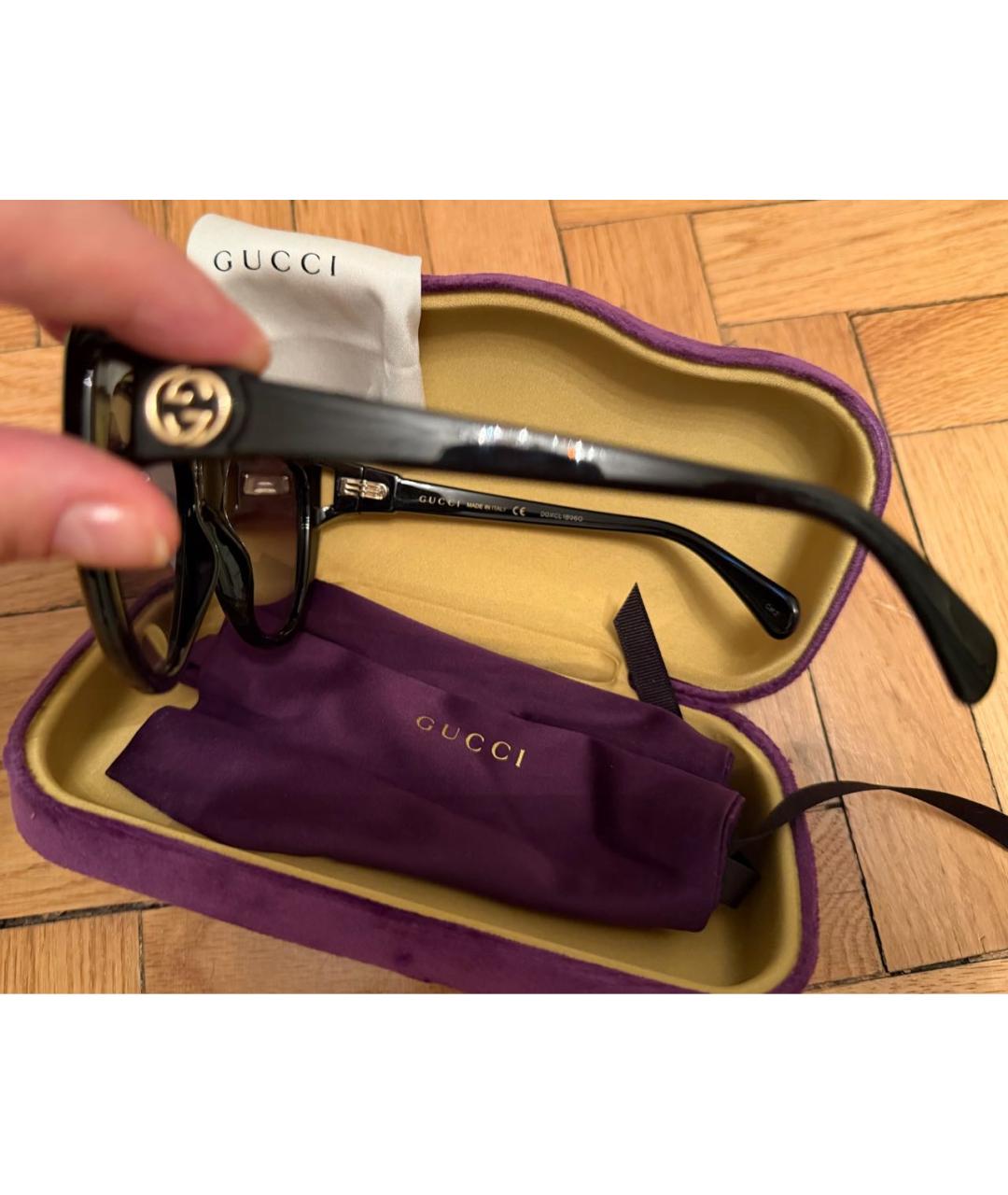 GUCCI Черные пластиковые солнцезащитные очки, фото 2