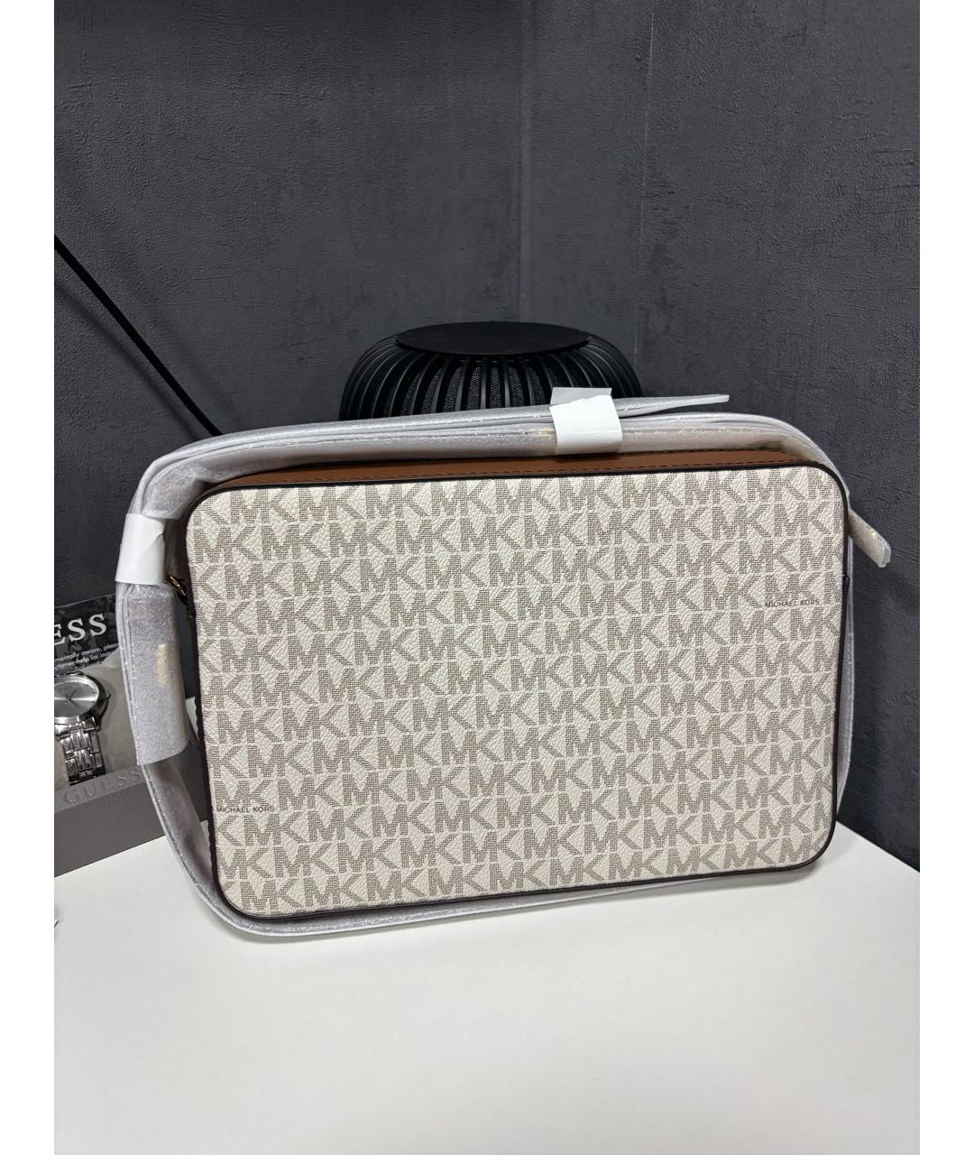 MICHAEL KORS Бежевая сумка через плечо из искусственной кожи, фото 3