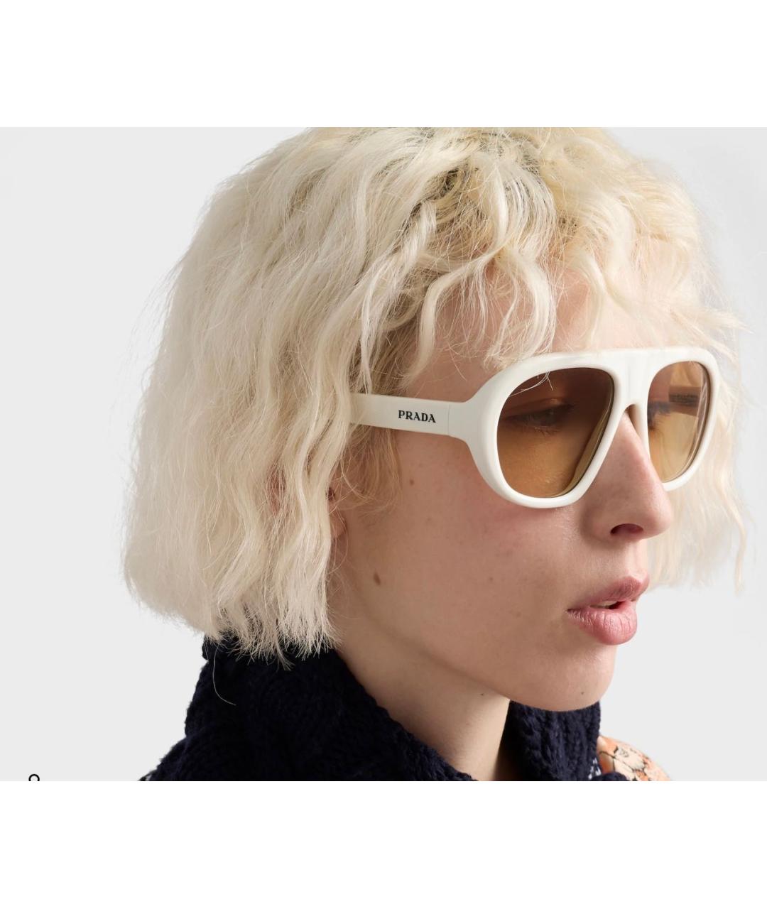 PRADA Белые солнцезащитные очки, фото 2