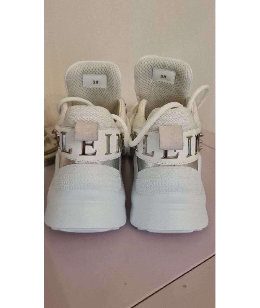 PHILIPP PLEIN Бежевые текстильные кроссовки, фото 4