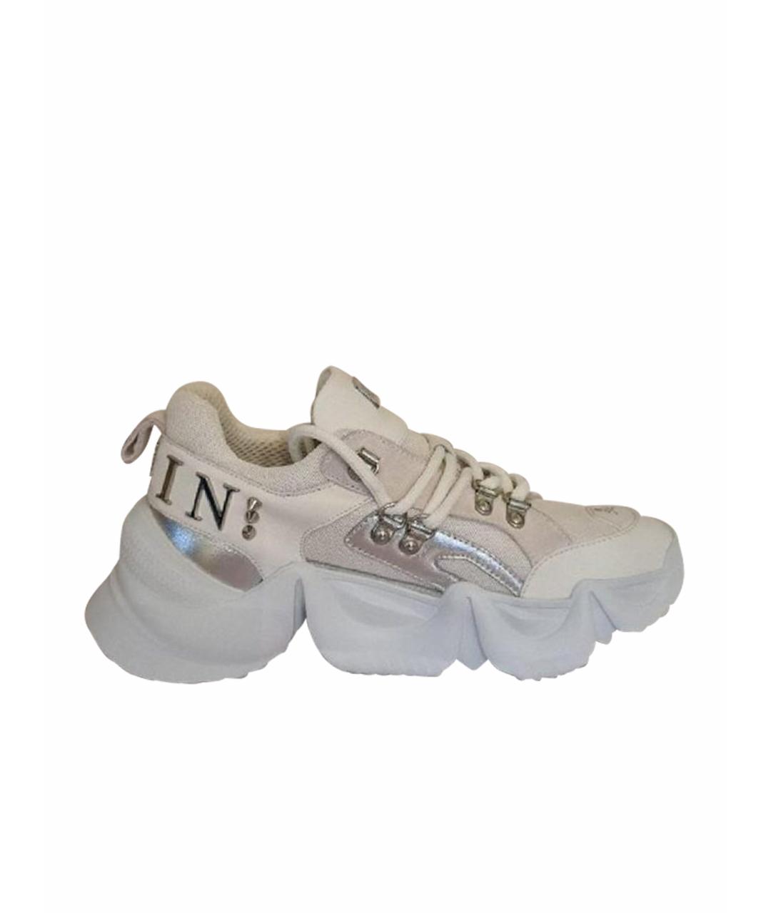 PHILIPP PLEIN Бежевые текстильные кроссовки, фото 1