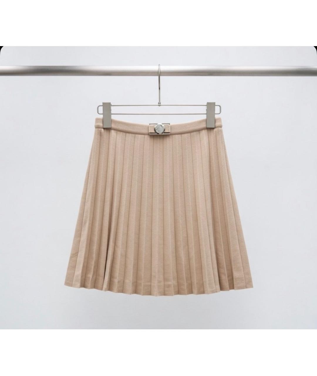 VERSACE COLLECTION Бежевая вискозная юбка мини, фото 2