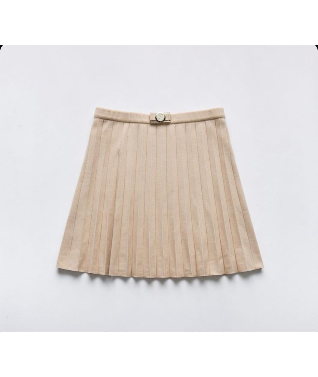 VERSACE COLLECTION Бежевая вискозная юбка мини, фото 8