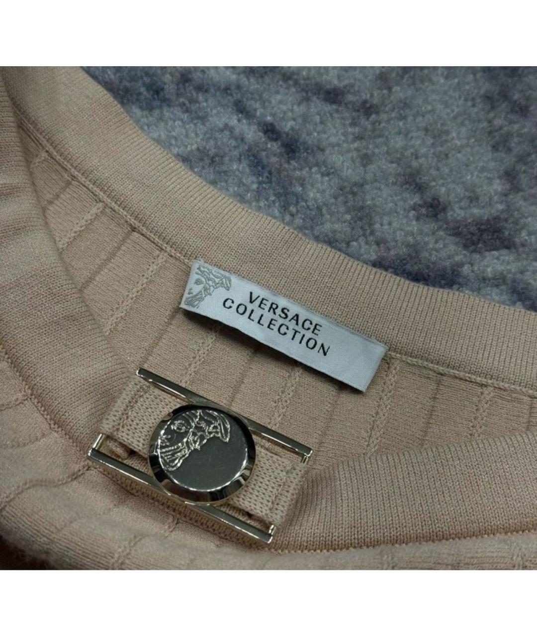 VERSACE COLLECTION Бежевая вискозная юбка мини, фото 4