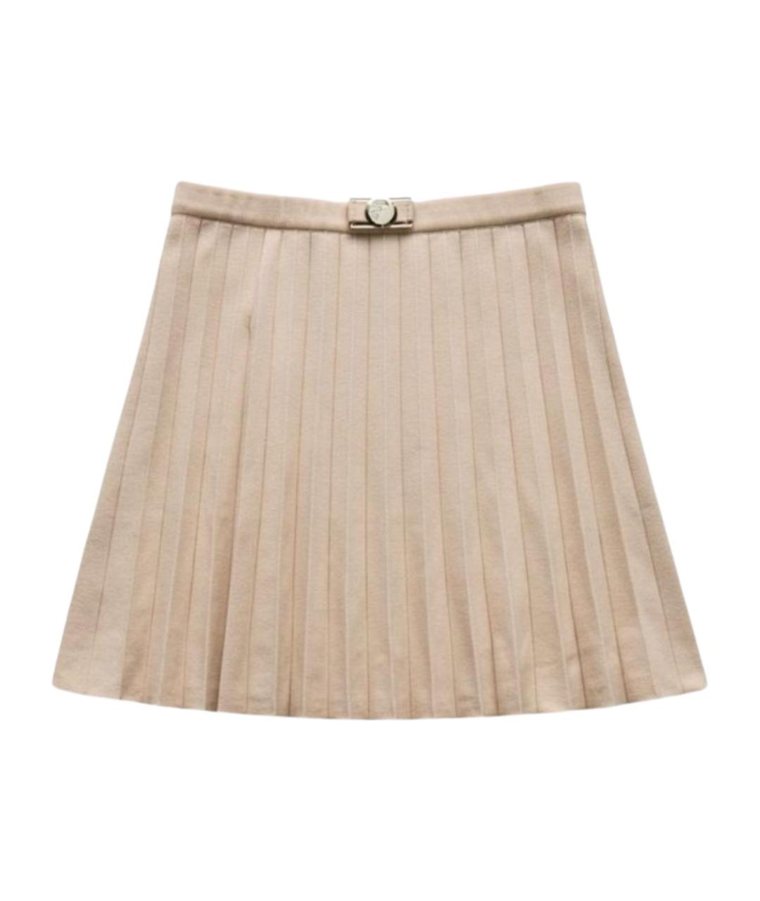 VERSACE COLLECTION Бежевая вискозная юбка мини, фото 1