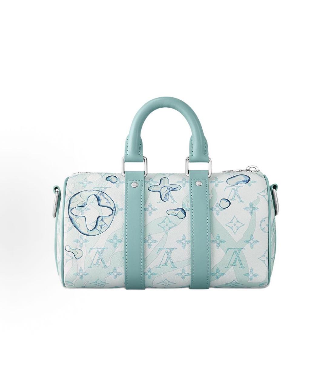 LOUIS VUITTON Голубая кожаная сумка с короткими ручками, фото 3