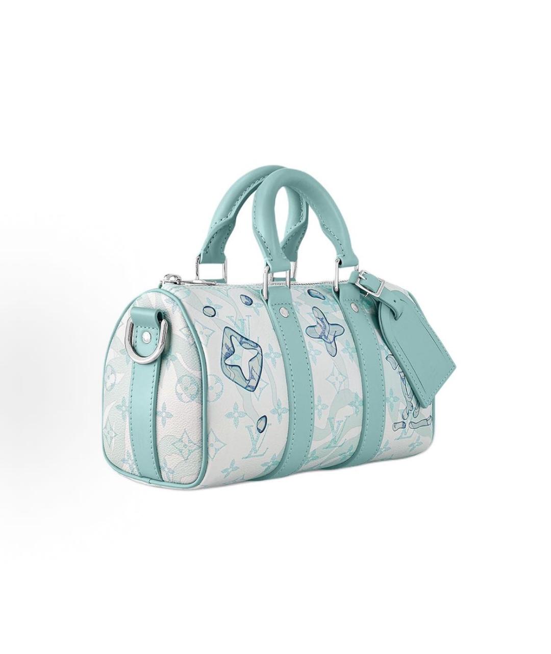 LOUIS VUITTON Голубая кожаная сумка с короткими ручками, фото 2