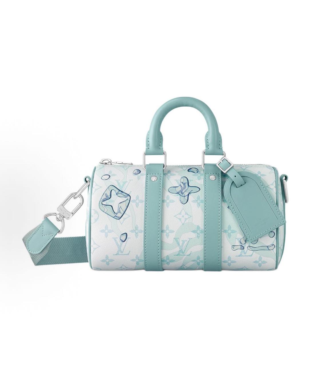 LOUIS VUITTON Голубая кожаная сумка с короткими ручками, фото 7