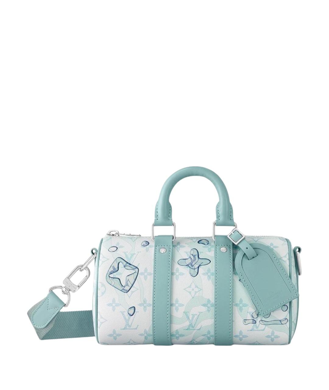 LOUIS VUITTON Голубая кожаная сумка с короткими ручками, фото 1