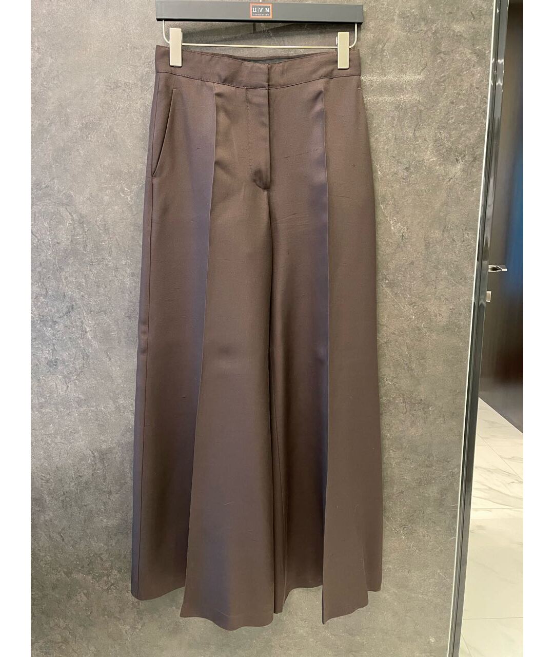 VALENTINO Коричневые шелковые прямые брюки, фото 2
