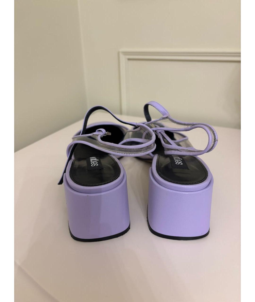 SERGIO ROSSI Фиолетовые кожаные туфли, фото 4