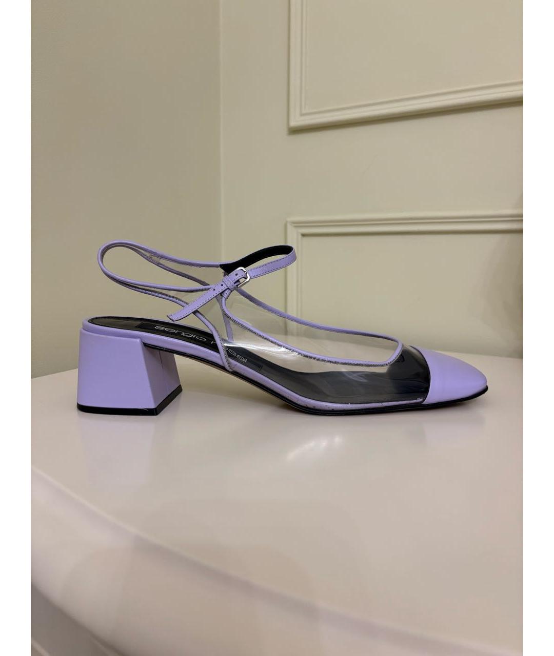 SERGIO ROSSI Фиолетовые кожаные туфли, фото 8