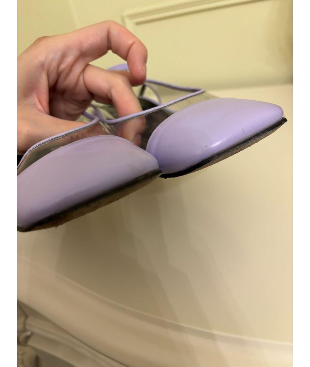 SERGIO ROSSI Фиолетовые кожаные туфли, фото 5