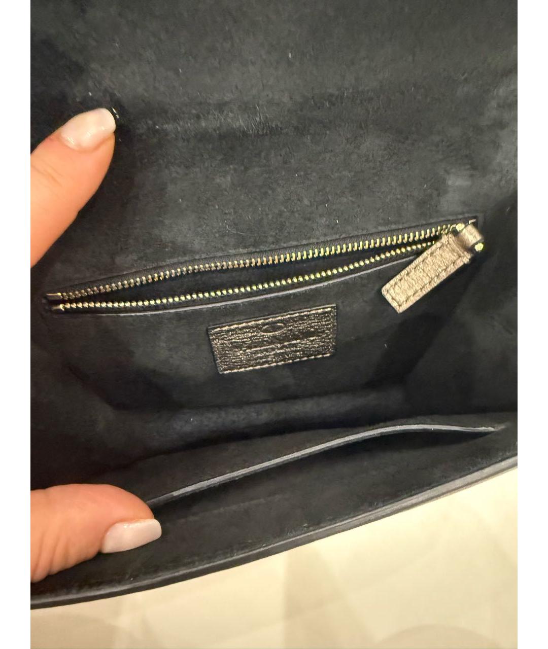 VALENTINO Серебряная кожаная сумка через плечо, фото 4