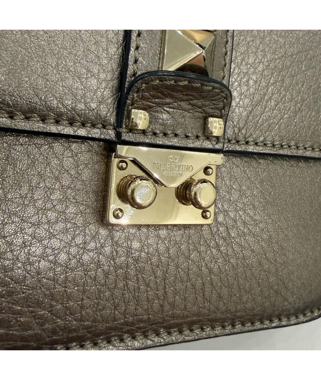 VALENTINO Серебряная кожаная сумка через плечо, фото 3