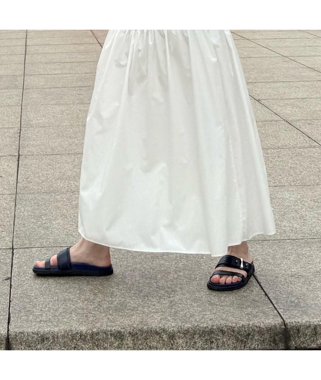 ALEXANDER MCQUEEN Темно-синие кожаные шлепанцы, фото 7