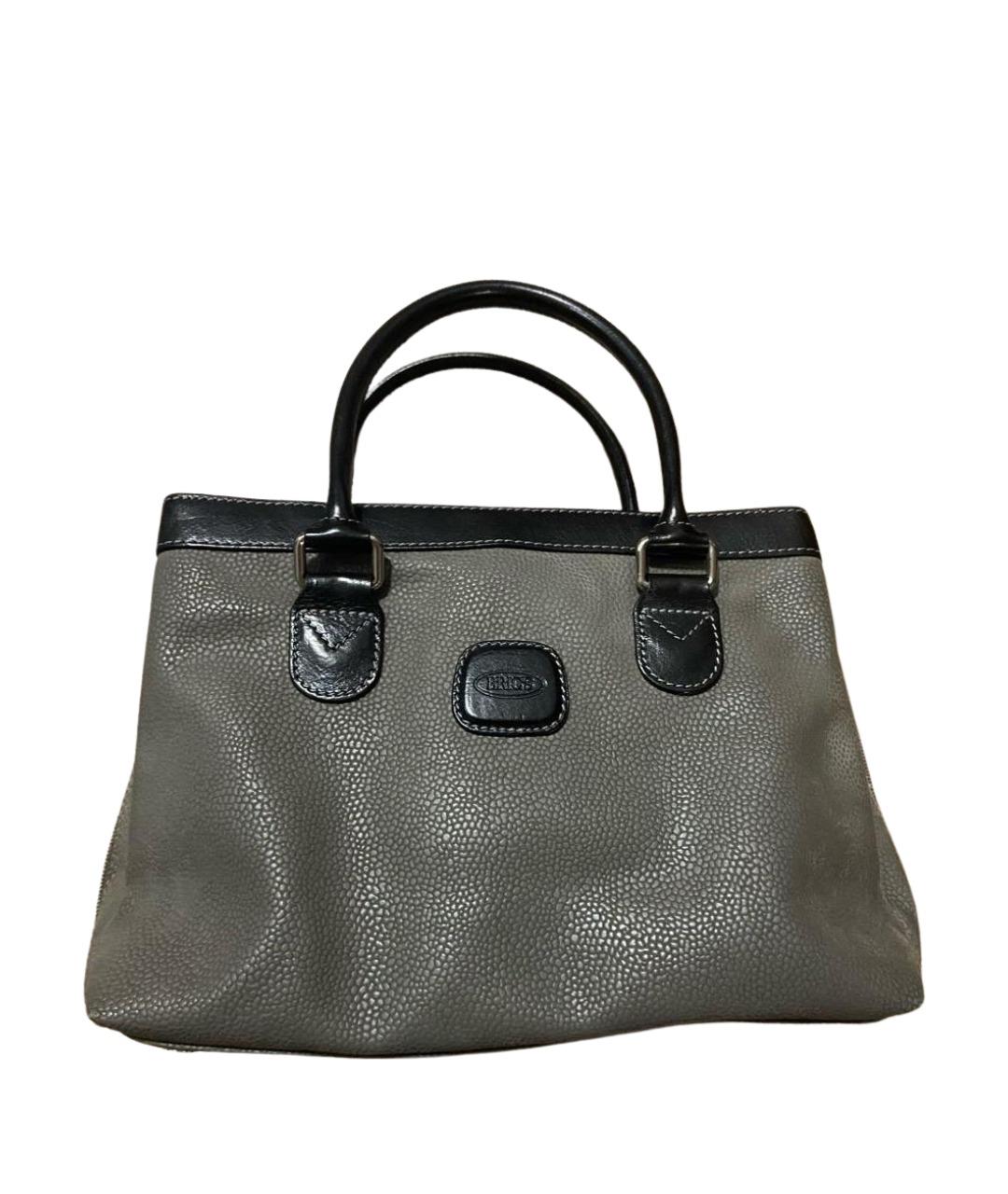 BRIC'S Антрацитовая кожаная сумка тоут, фото 1