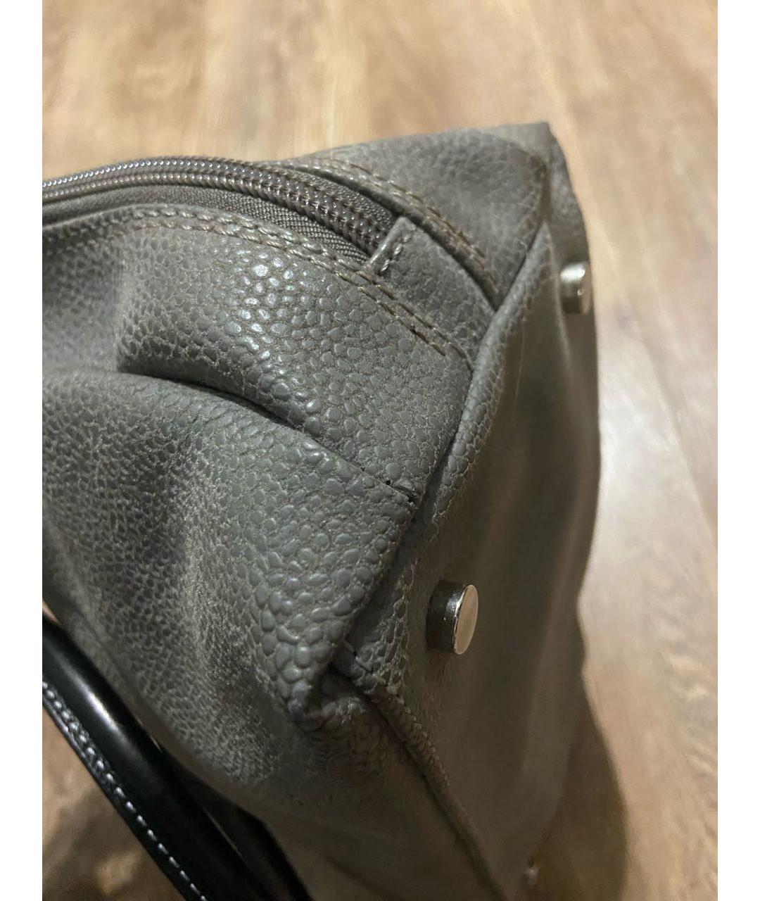 BRIC'S Антрацитовая кожаная сумка тоут, фото 6