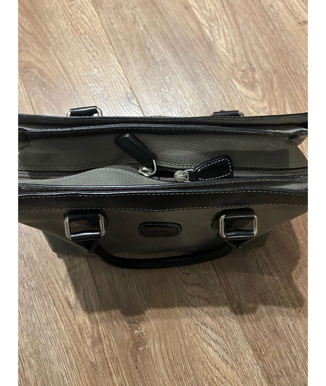 BRIC'S Антрацитовая кожаная сумка тоут, фото 4