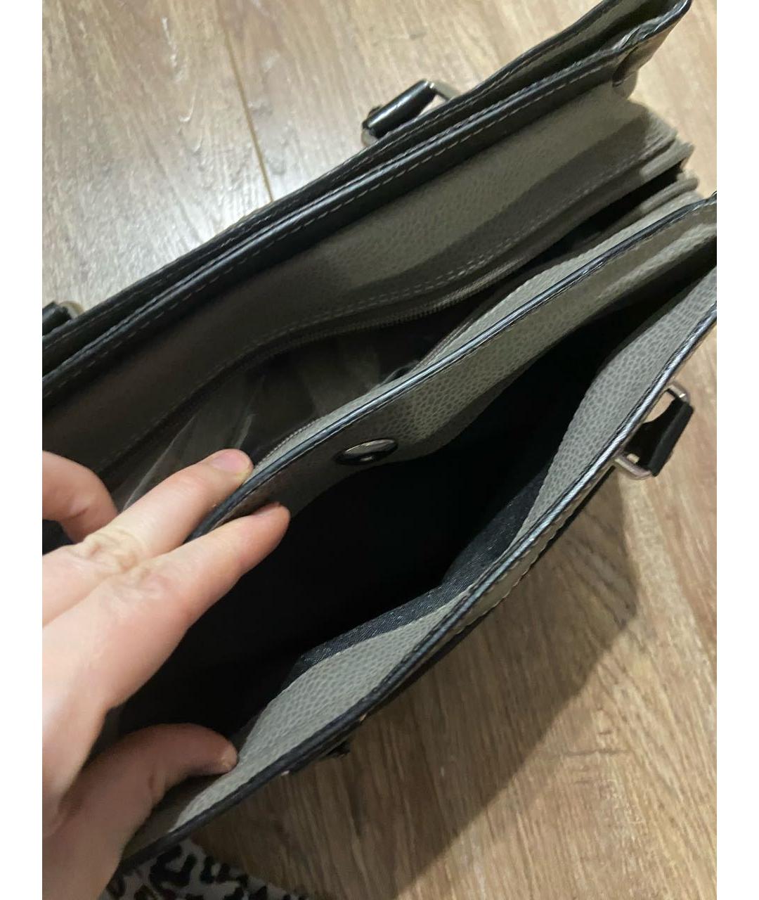 BRIC'S Антрацитовая кожаная сумка тоут, фото 8