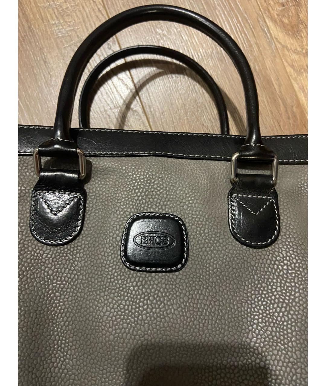 BRIC'S Антрацитовая кожаная сумка тоут, фото 3