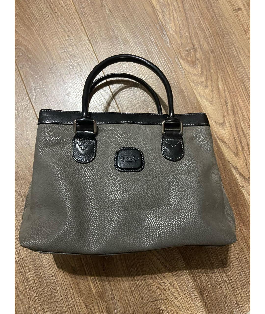 BRIC'S Антрацитовая кожаная сумка тоут, фото 9
