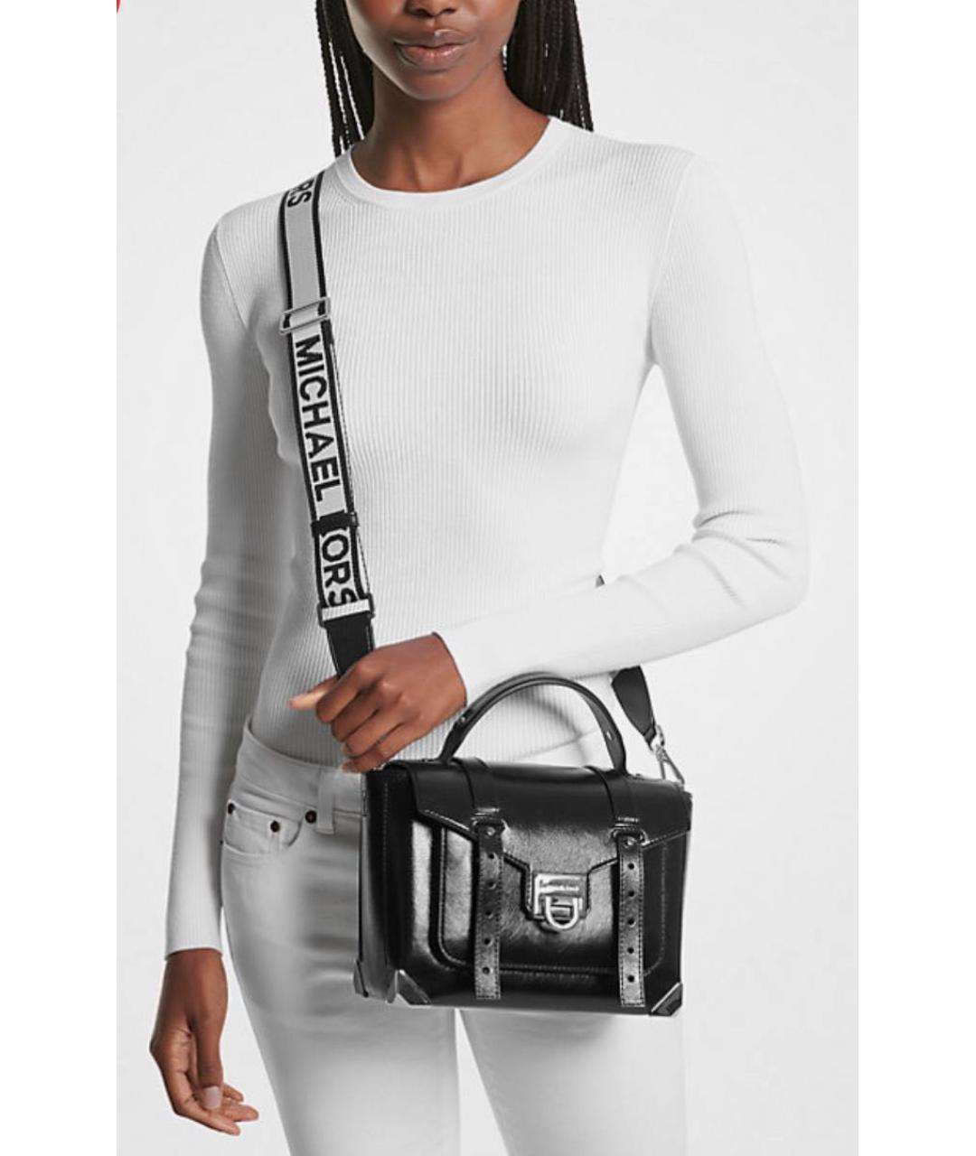 MICHAEL MICHAEL KORS Черная сумка через плечо из искусственной кожи, фото 5