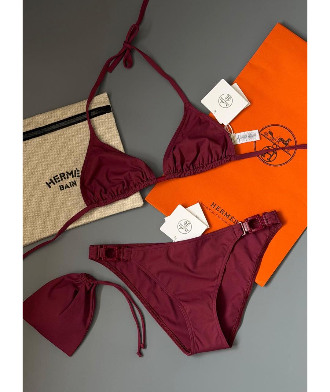 HERMES Бордовый купальник, фото 3