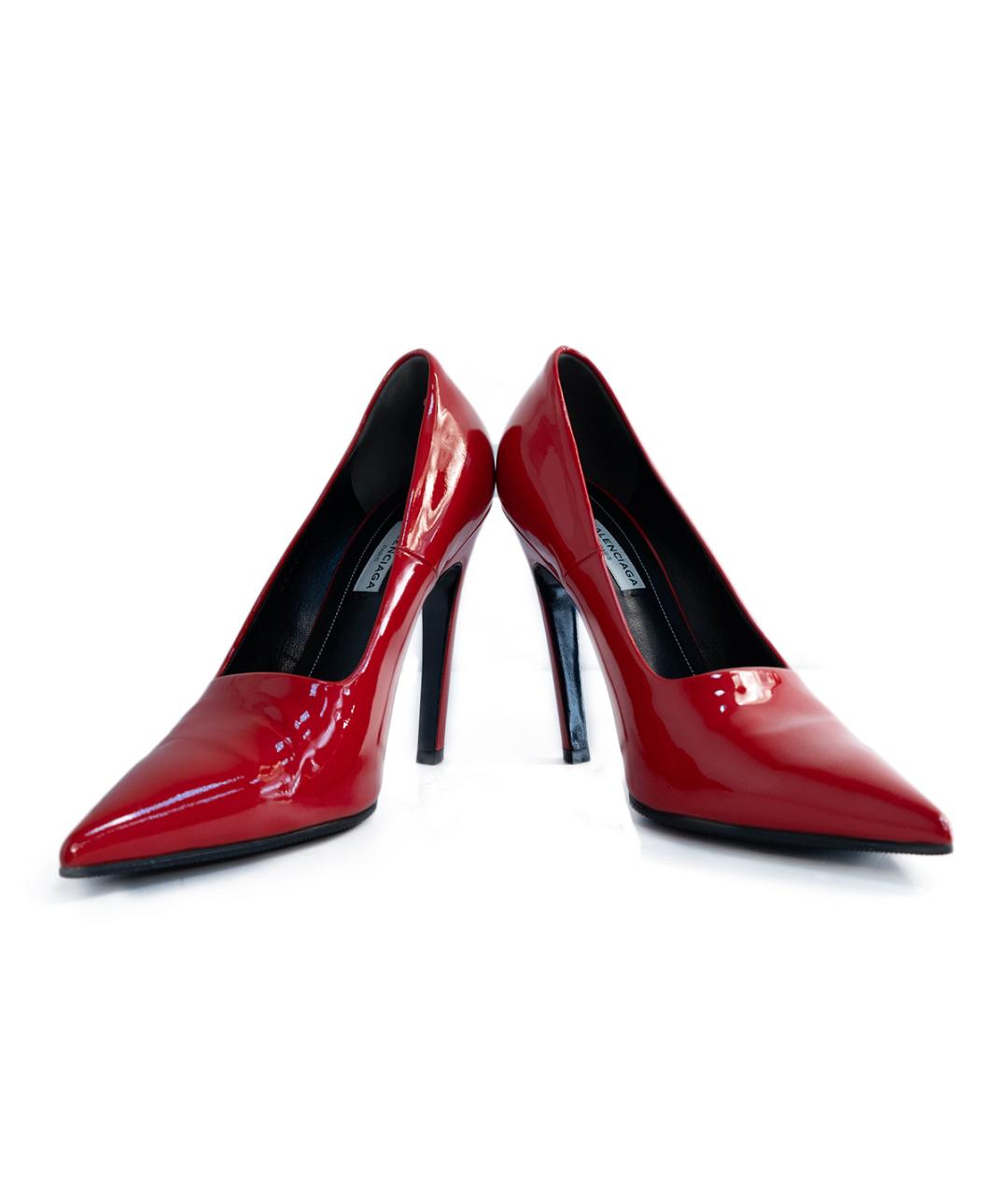 BALENCIAGA Красные туфли из лакированной кожи, фото 4