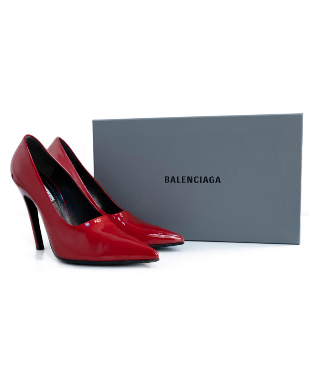 BALENCIAGA Красные туфли из лакированной кожи, фото 6