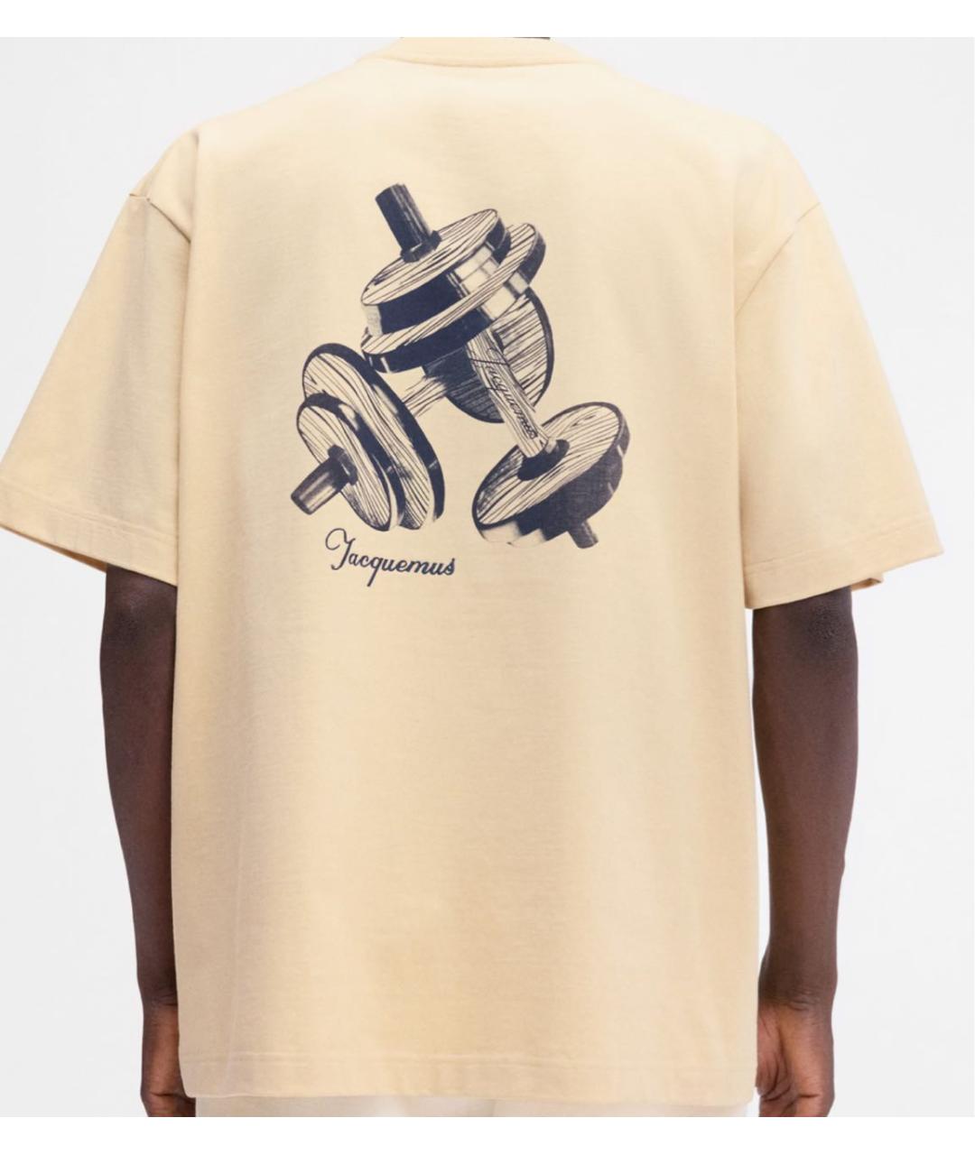 JACQUEMUS Желтая хлопковая футболка, фото 4