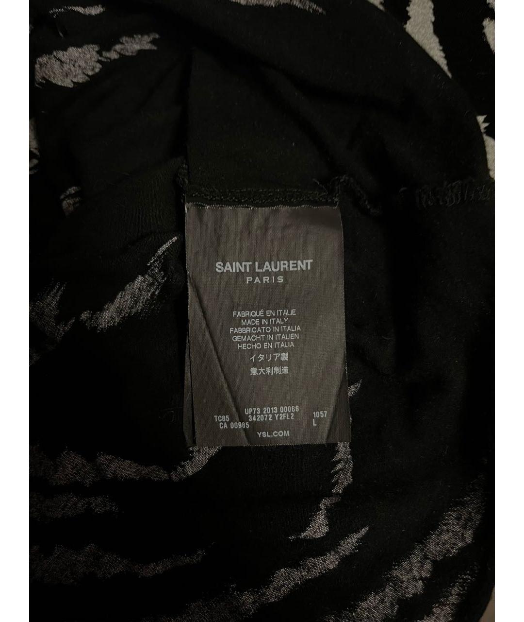 SAINT LAURENT Черная хлопковая футболка, фото 5