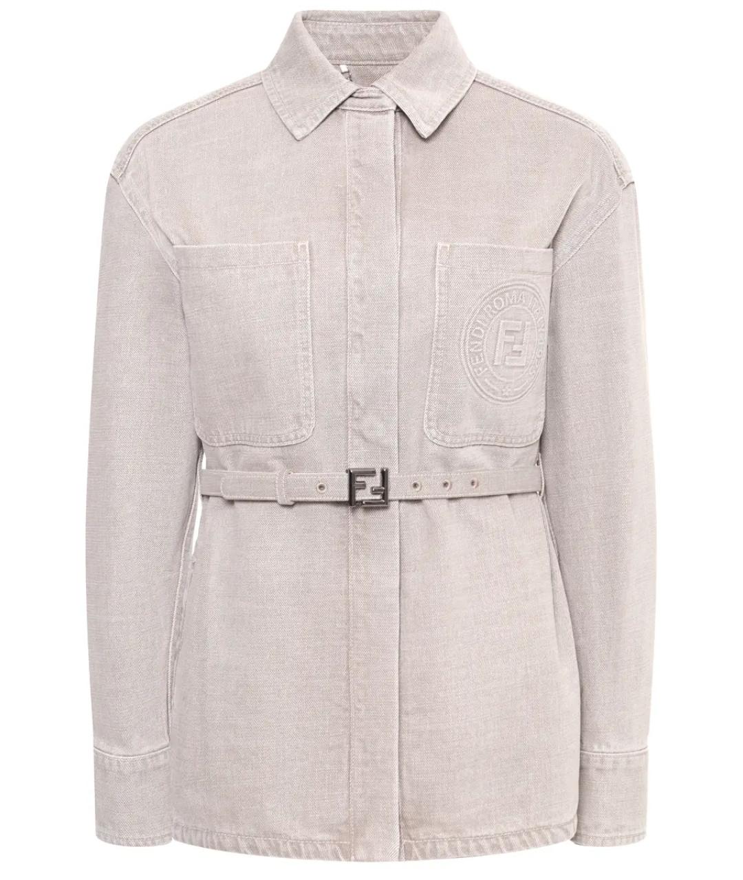 FENDI Бежевая хлопковая куртка, фото 1