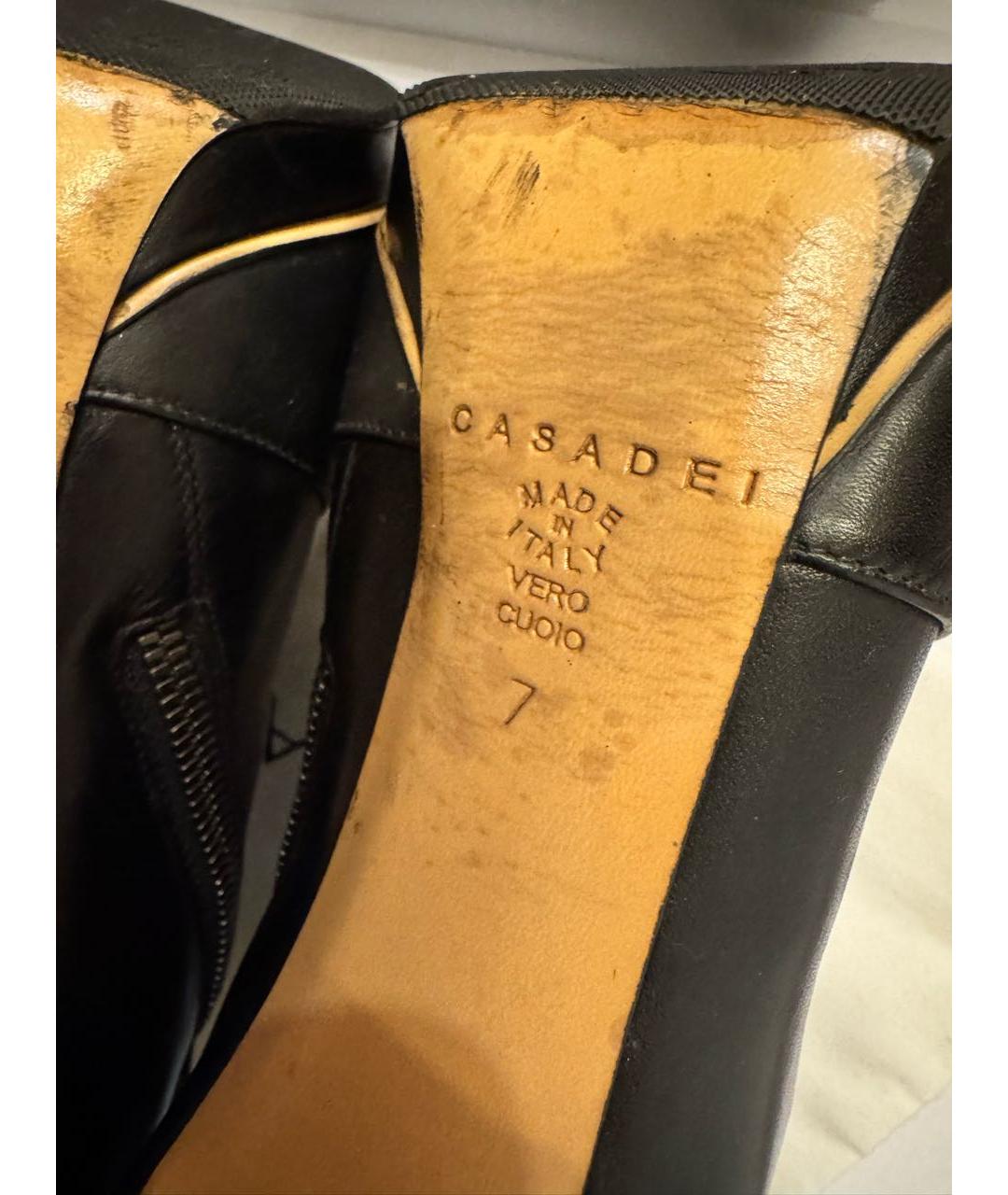 CASADEI Черные кожаные ботильоны, фото 7