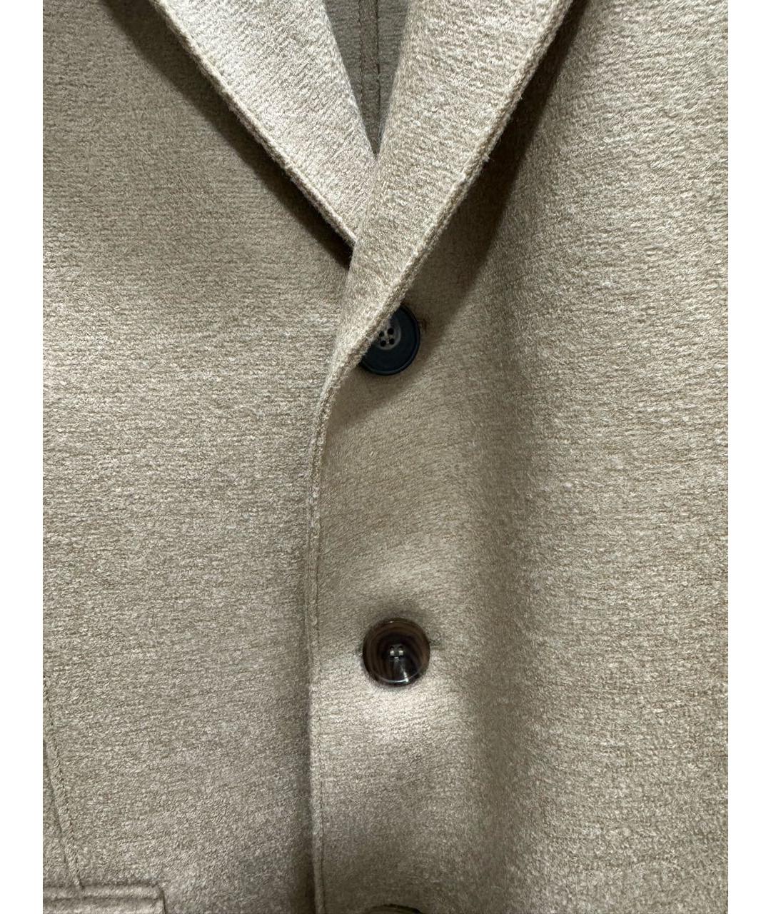 HARRIS WHARF LONDON Бежевое шерстяное пальто, фото 4