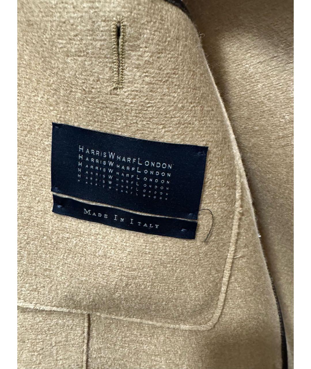 HARRIS WHARF LONDON Бежевое шерстяное пальто, фото 3