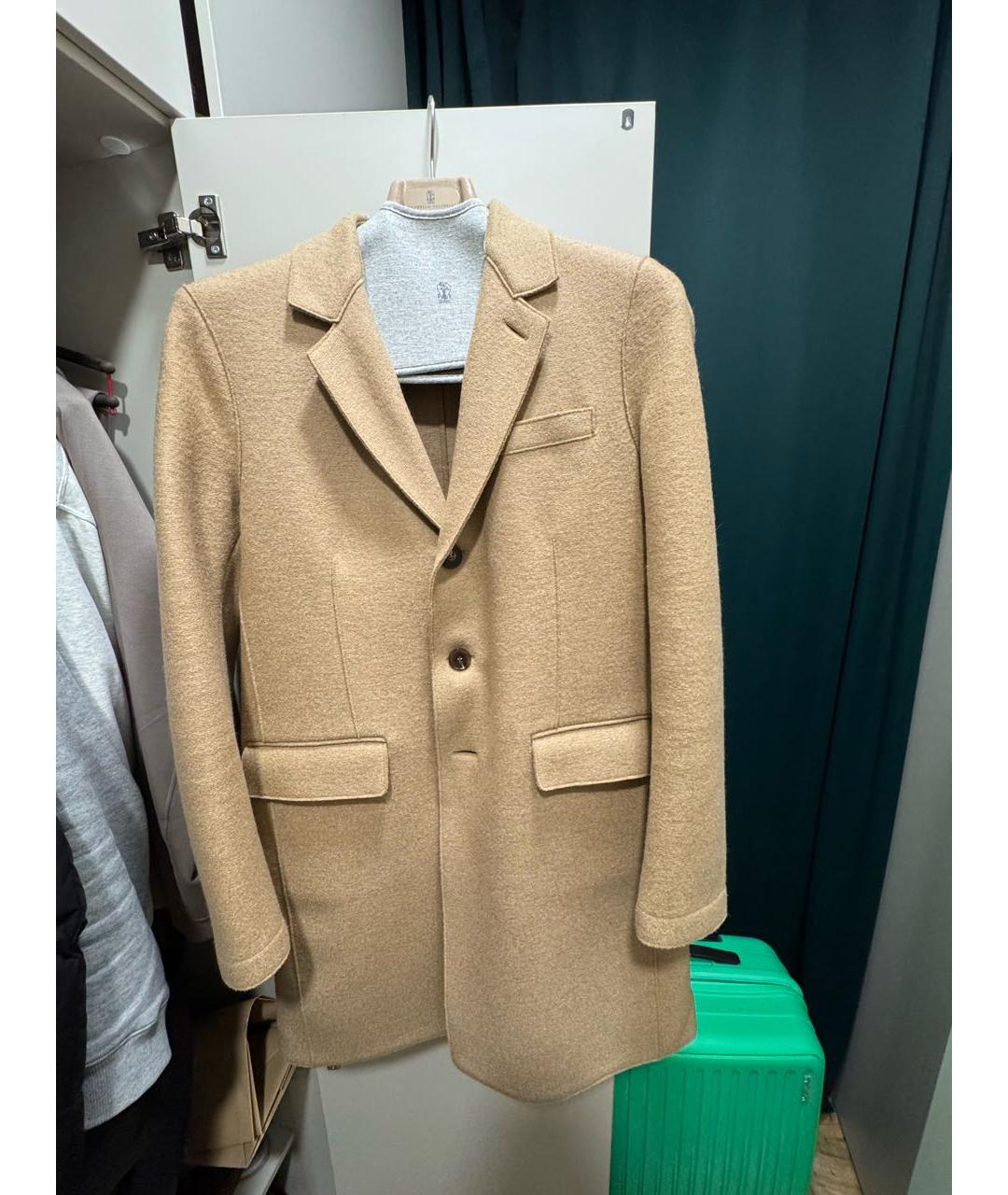 HARRIS WHARF LONDON Бежевое шерстяное пальто, фото 5