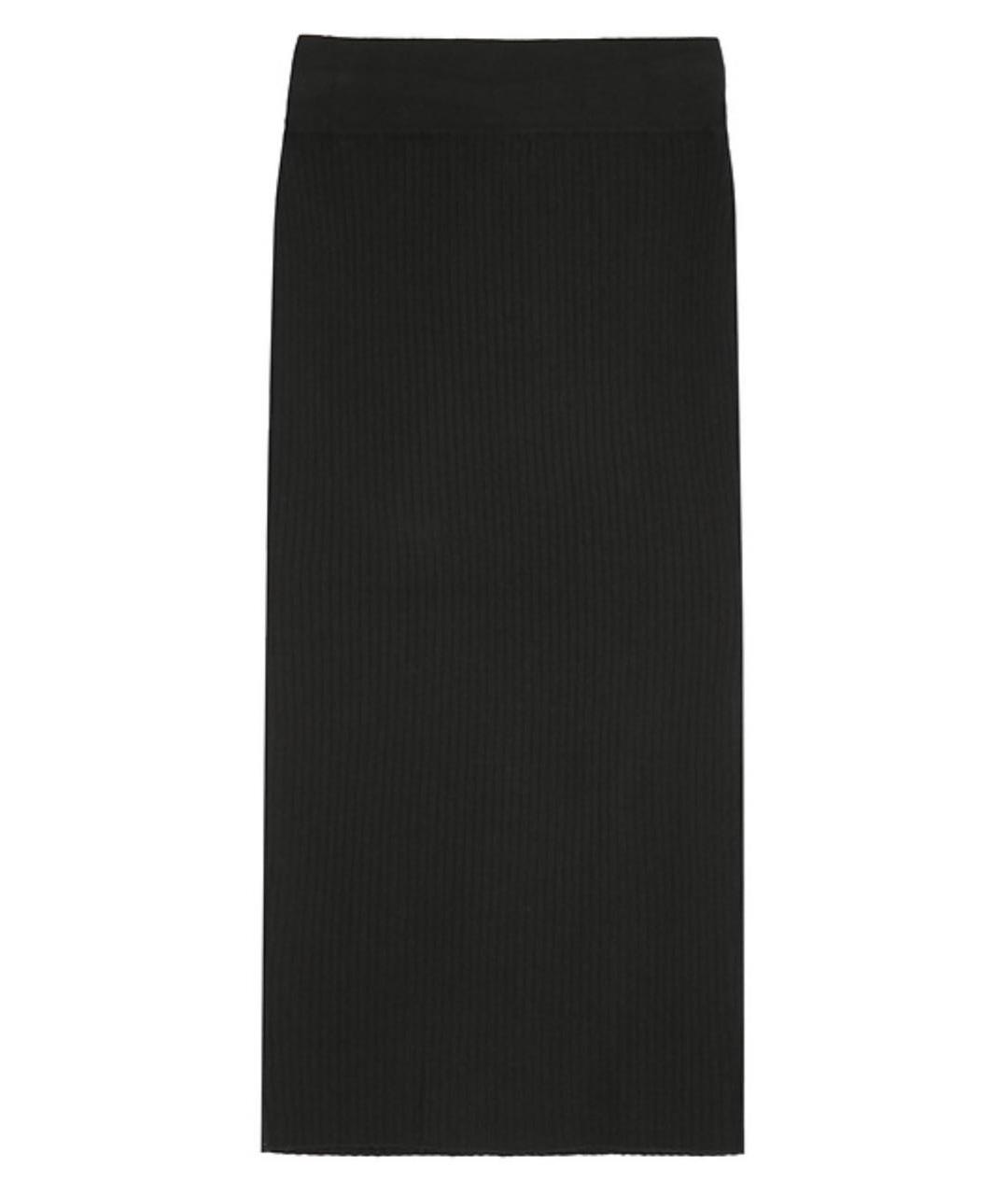 ARMANI EXCHANGE Черная шерстяная юбка миди, фото 1