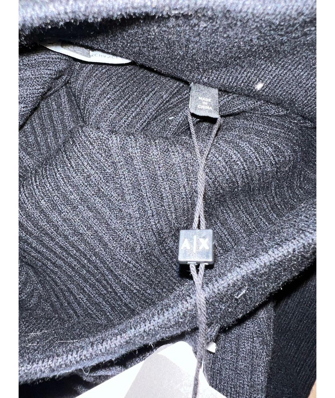 ARMANI EXCHANGE Черная шерстяная юбка миди, фото 5