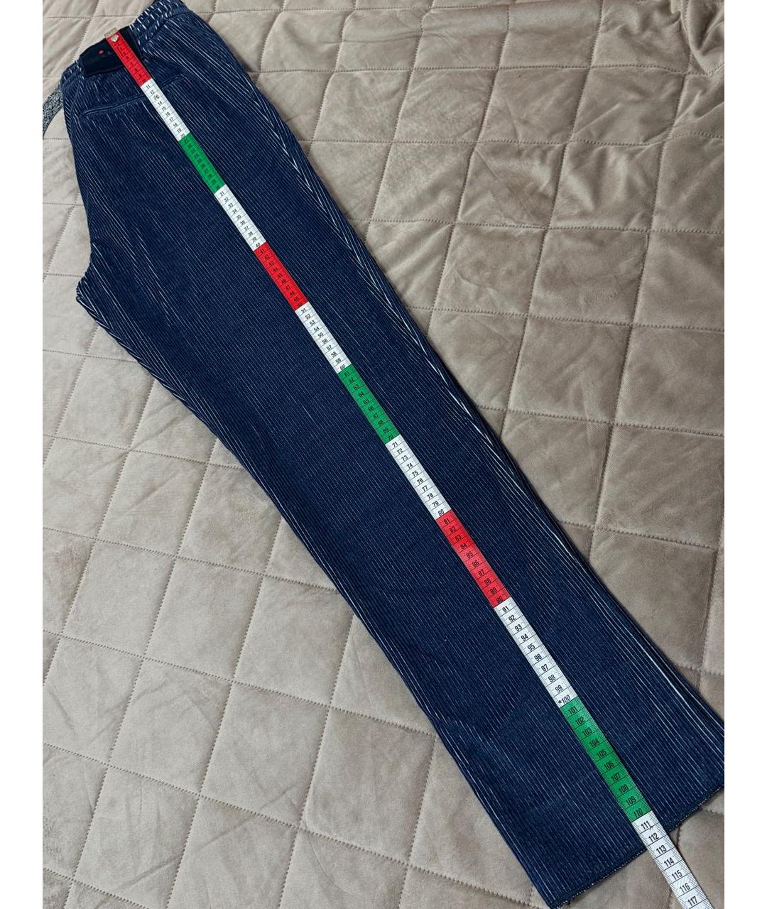 KITON Синие хлопковые повседневные брюки, фото 6