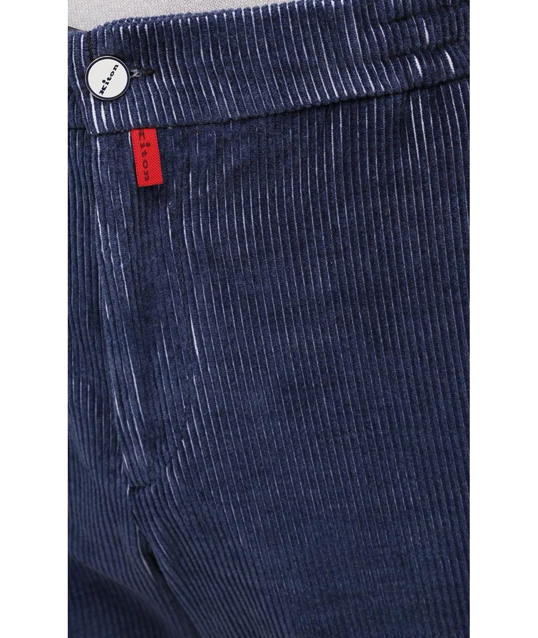 KITON Синие хлопковые повседневные брюки, фото 4