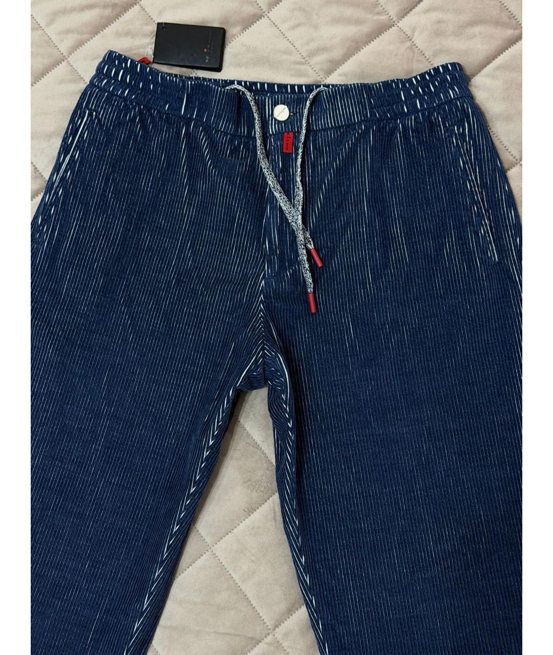 KITON Синие хлопковые повседневные брюки, фото 5