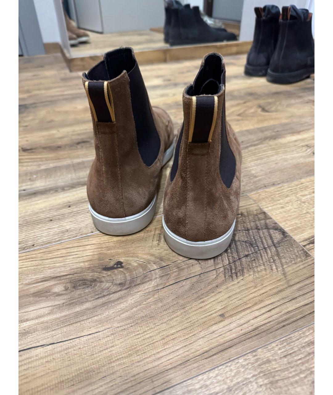 MOORER Коричневые замшевые высокие ботинки, фото 4