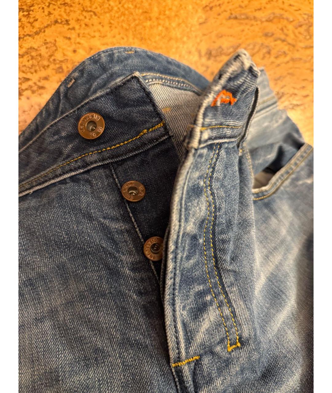 DIESEL Синие хлопковые прямые джинсы, фото 3