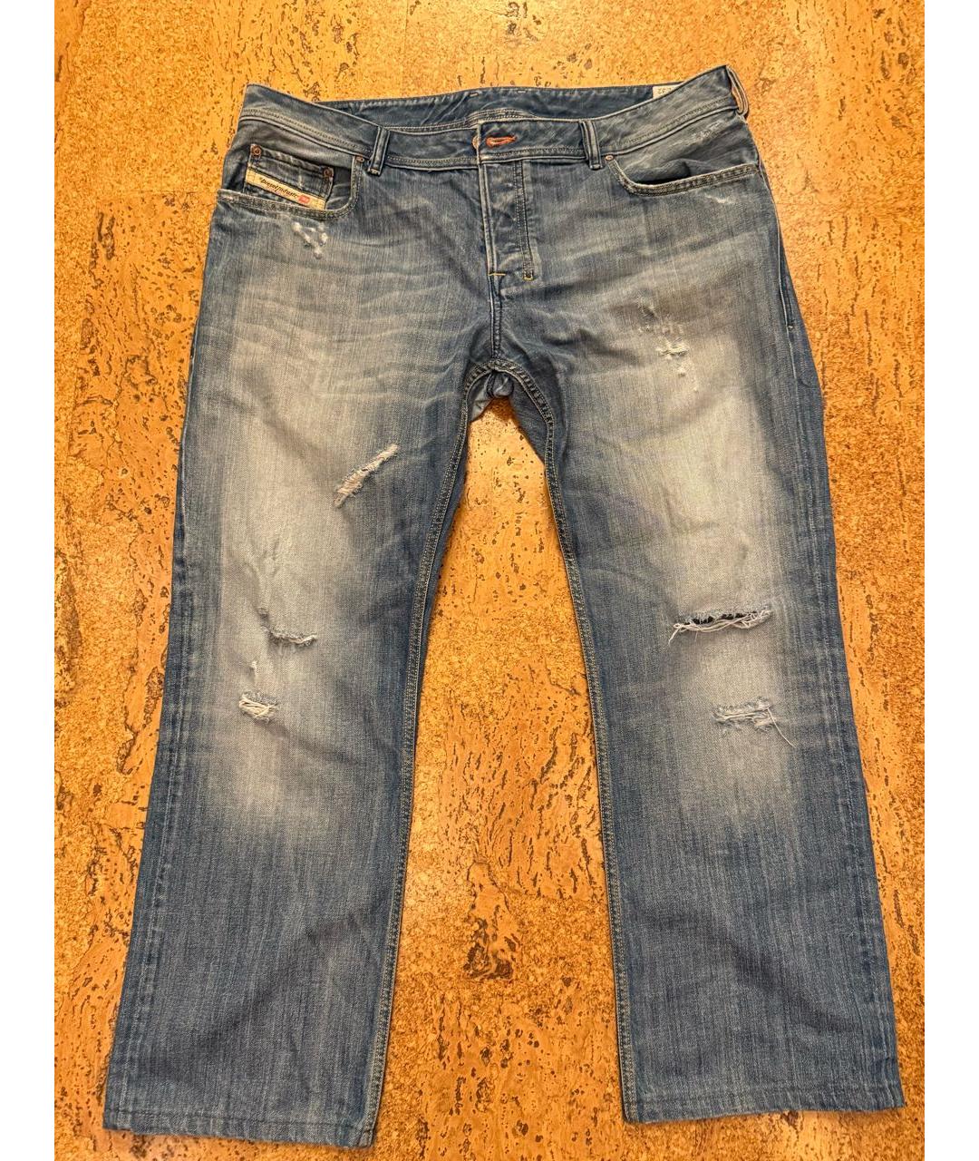 DIESEL Синие хлопковые прямые джинсы, фото 4