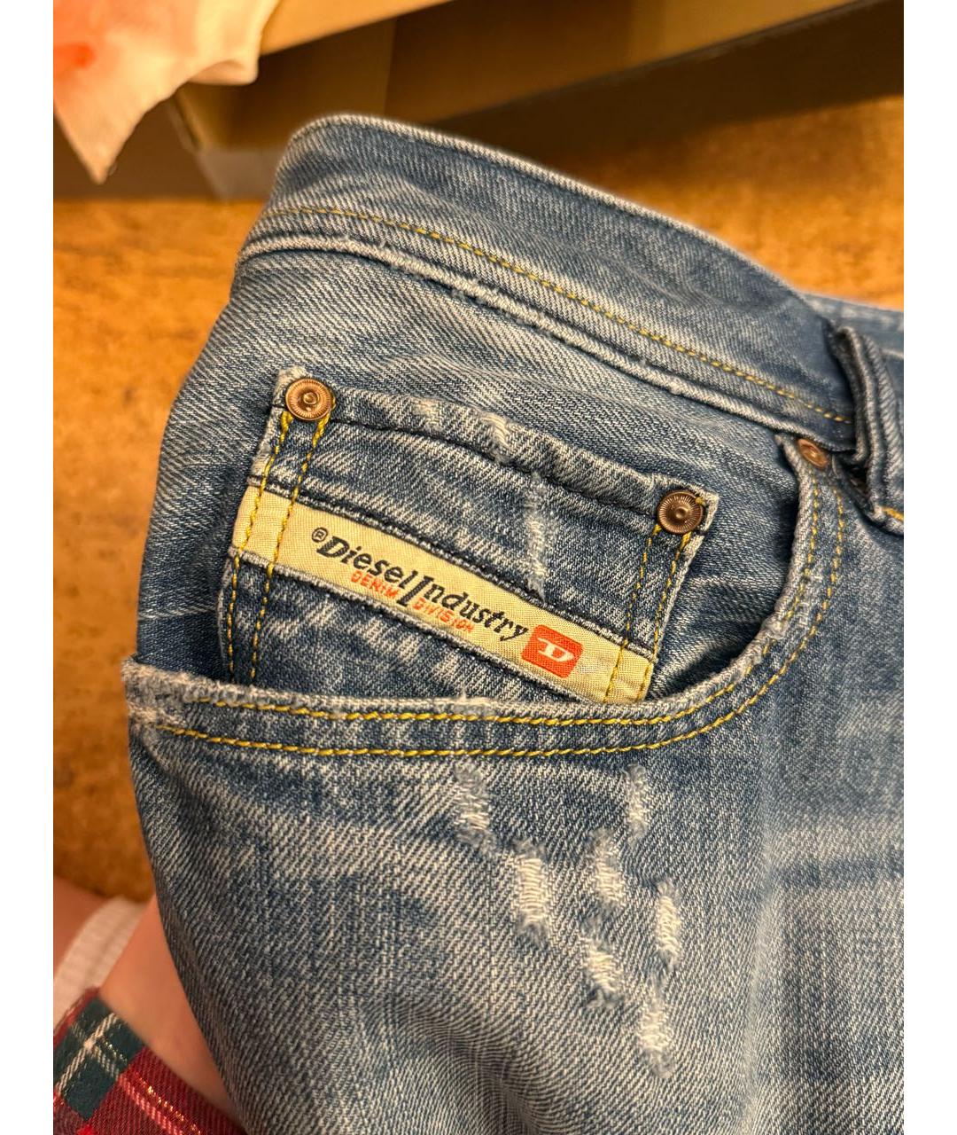 DIESEL Синие хлопковые прямые джинсы, фото 2
