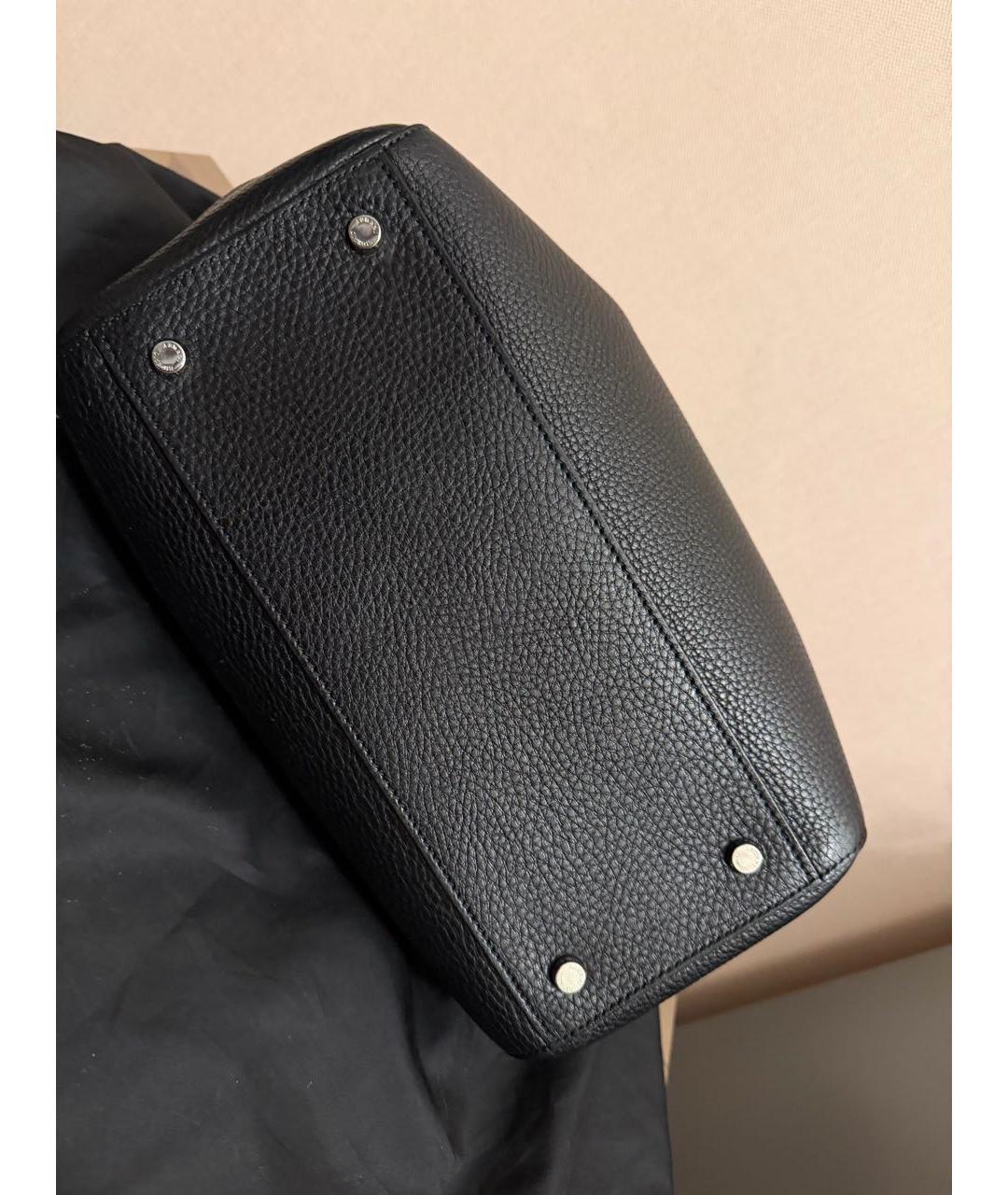 GIORGIO ARMANI Черная кожаная сумка тоут, фото 5