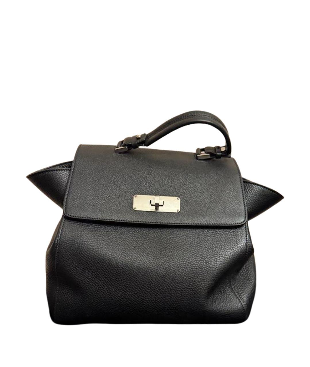 GIORGIO ARMANI Черная кожаная сумка тоут, фото 1