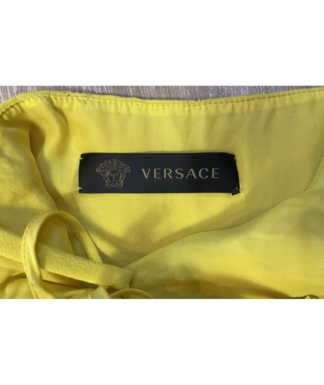 VERSACE COLLECTION Желтое полиэстеровое коктейльное платье, фото 5